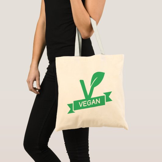 Grüner Veganer Vegetarier-Veganismus Tragetasche (Vorderseite (Produkt))