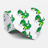 Grüner verärgerter Dinosaurier Krawatte (Gerollt)