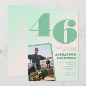 Grüner Verlauf 46. Geburtstagseinladungen Junge Fo Einladung (Vorne/Hinten)