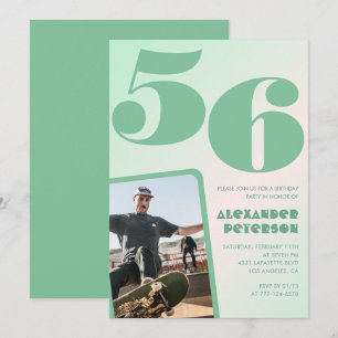 Grüner Verlauf 56. Geburtstag Einladungen Boy Foto