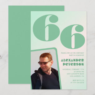 Grüner Verlauf 66. Geburtstag Einladungen Boy Foto
