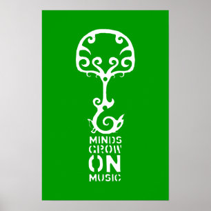 Grüner Verstand wächst auf Musik-Plakat Poster