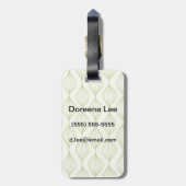 Grüner vertikaler ogee Musterhintergrund Gepäckanhänger (Rückseite vertikal)