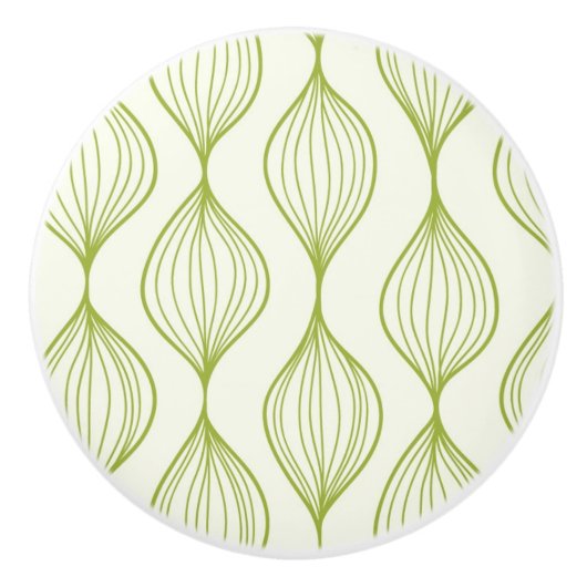 Grüner vertikaler ogee Musterhintergrund Keramikknauf (Vorderseite)