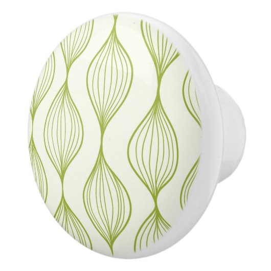 Grüner vertikaler ogee Musterhintergrund Keramikknauf (Rechts)