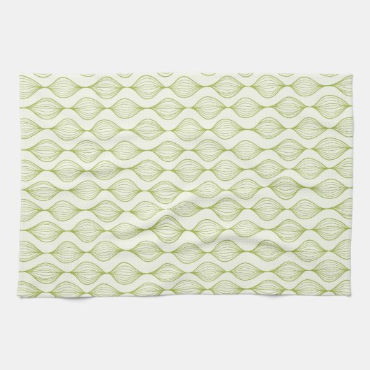Grüner vertikaler ogee Musterhintergrund Küchentuch (Horizontal)