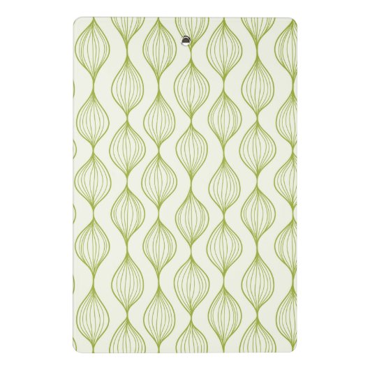 Grüner vertikaler ogee Musterhintergrund Mini Klemmbrett (Rückseite)