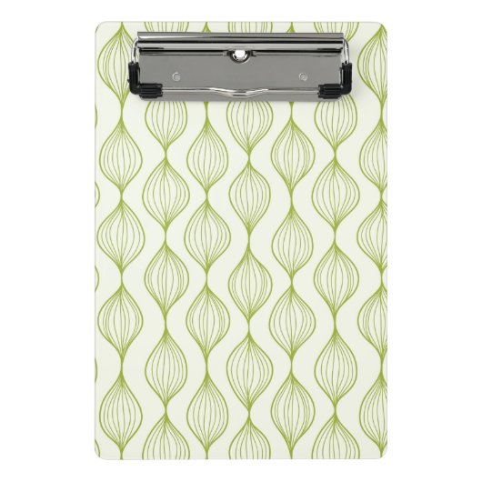 Grüner vertikaler ogee Musterhintergrund Mini Klemmbrett (Vorderseite)