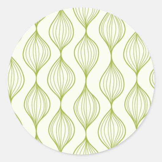 Grüner vertikaler ogee Musterhintergrund Runder Aufkleber (Vorderseite)