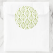 Grüner vertikaler ogee Musterhintergrund Runder Aufkleber (Tasche)