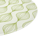 Grüner vertikaler ogee Musterhintergrund Schneidebrett (Ecke)