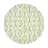 Grüner vertikaler ogee Musterhintergrund Schneidebrett (Vorderseite)