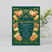 Grüner verzauberter Garten Blumenschlucht Folieneinladung (Stehend vorne)