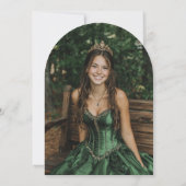 Grüner verzauberter Wald 15. Quinceanera Geburtsta Einladung (Rückseite)
