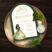 Grüner verzauberter Wald 15. Quinceanera Geburtsta