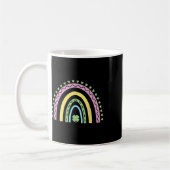 Grüner vierblättriger Kleeblatt-Regenbogen St. Pat Kaffeetasse (Links)