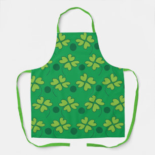 Grüner vierblättriger Kleeblatt St Patricks Day Schürze
