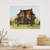 Grüner Viktorianischer Manor Poster (Küche)