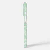 Grüner Vintage-Blumenprint Monogramm Case-Mate iPhone Hülle (Rückseite / Links)