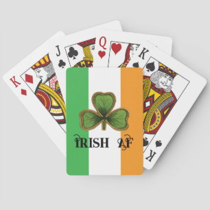 Grüner Vintage Shamrock Irischer AF St. Patrick's Spielkarten