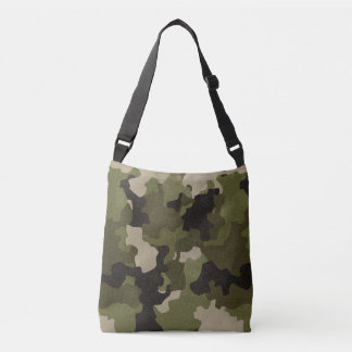 Grüner Vintage-Tarnlook mit realistischem Grunge-E Tragetaschen Mit Langen Trägern
