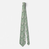 Grüner Vintage-Toile-Weihnachtskranz (1) Krawatte (Vorderseite)