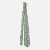 Grüner Vintage-Toile-Weihnachtskranz (1) Krawatte (Rückseite)