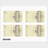 Grüner Vintager Blumenaufkleber Rechteckiger Aufkleber (Blatt)