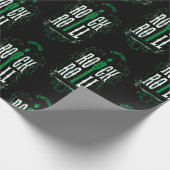 Grüner Vintager Stein und Rollen Geschenkpapier (Ecke)