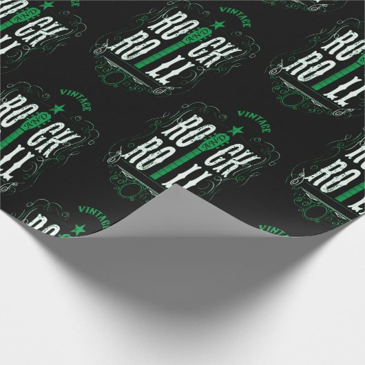 Grüner Vintager Stein und Rollen Geschenkpapier (Ecke)