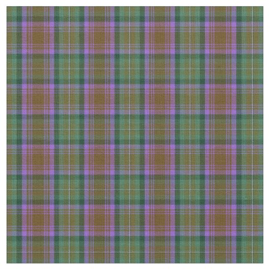 Grüner Violett Erde Tartan Kariert Stoff (Nahaufnahme)