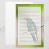 Grüner Violett-Ohr Kolibri Briefpapier (Vorne/Hinten)