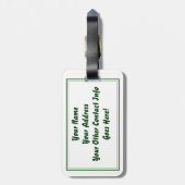 Grüner Violinen-Gepäckanhänger Gepäckanhänger (Rückseite vertikal)