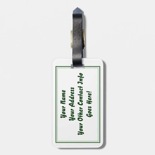 Grüner Violinen-Gepäckanhänger Gepäckanhänger (Rückseite vertikal)