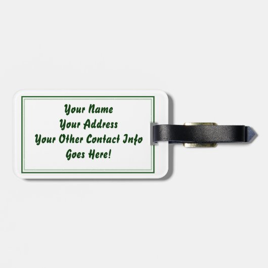 Grüner Violinen-Gepäckanhänger Gepäckanhänger (Rückseite horizontal)