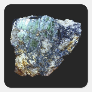 Grüner Vivianit Kristall Mineral Edelstein Natur A Quadratischer Aufkleber