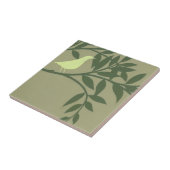 Grüner Vogel auf grünem Zweig Fliese (Seite)