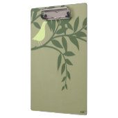 Grüner Vogel auf grünem Zweig Klemmbrett (Links)