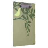 Grüner Vogel auf grünem Zweig Klemmbrett (Rechts)