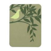 Grüner Vogel auf grünem Zweig Magnet (Vertikal)