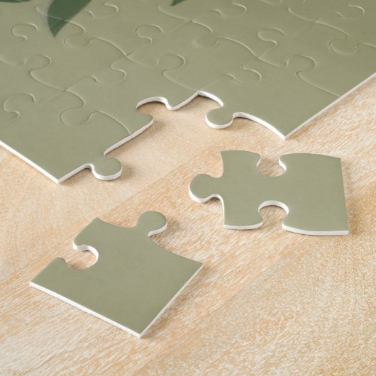 Grüner Vogel auf grünem Zweig Puzzle (Seite)