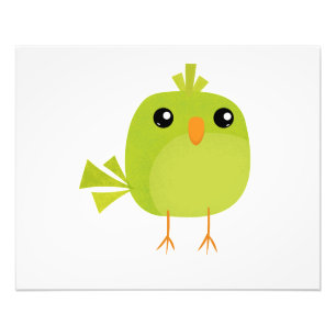 Grüner Vogel Cartoon   Fotodruck