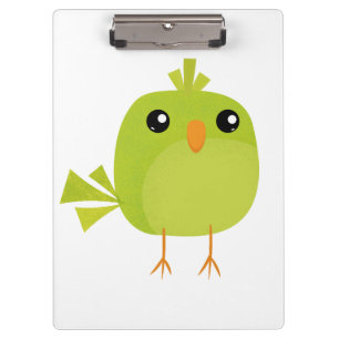Grüner Vogel Cartoon Klemmbrett