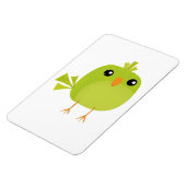 Grüner Vogel Cartoon Magnet (Linke Seite)