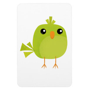 Grüner Vogel Cartoon   Magnet