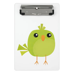 Grüner Vogel Cartoon Mini Klemmbrett