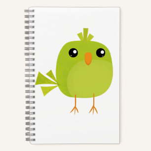 Grüner Vogel Cartoon Notizblock