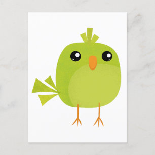Grüner Vogel Cartoon  Postkarte