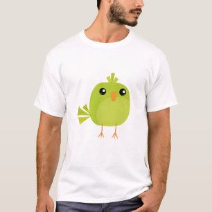 Grüner Vogel Cartoon T-Shirt