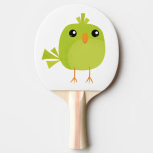Grüner Vogel Cartoon Tischtennis Schläger